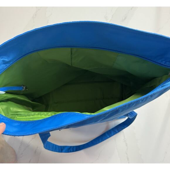 NEW! Baggallini Expandable Tote Blue Nylon Shopper Carryall Bag - Picture 9 of 12